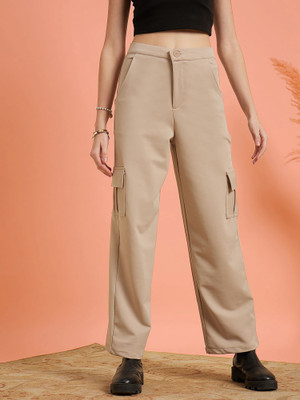 Maheshvi Loose Fit Women Beige Trousers