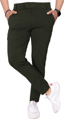 COMBRAIDED Regular Fit Men Green Trousers