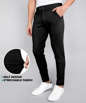 Style sync Relaxed Men Black Trousers