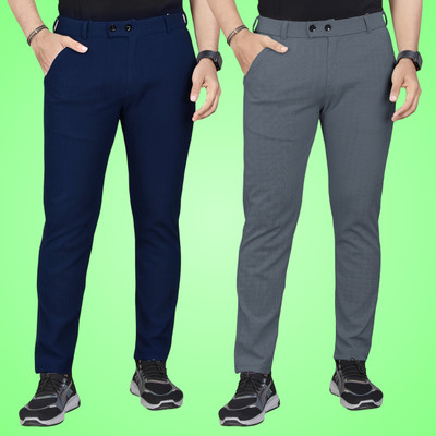 hasti fashion Regular Fit Men Grey, Blue Trousers