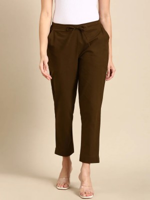 Moirai Regular Fit Women Brown Trousers