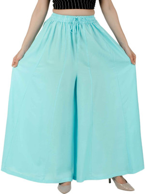 Rajvila Flared Women Light Blue Trousers