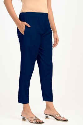 PATTAM Tapered Women Dark Green Trousers