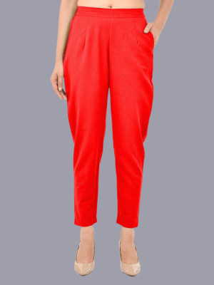 FABISHO Regular Fit Women Red Trousers