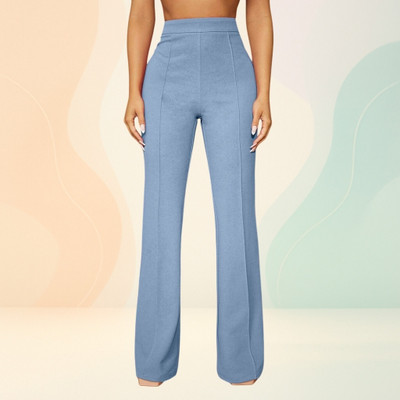 Anitafashion Loose Fit Women Light Blue Trousers