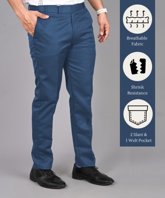 STREETVIBES Regular Fit Men Blue Trousers