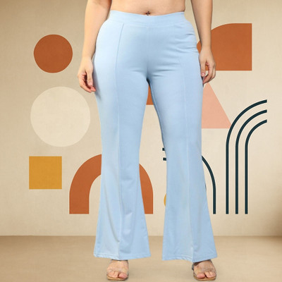 Anitafashion Loose Fit Women Light Blue Trousers