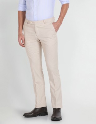 ARROW Slim Fit Men Beige Trousers