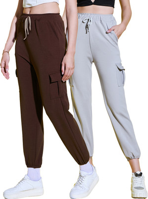 BuyNewTrend Relaxed Women Brown, Grey Trousers