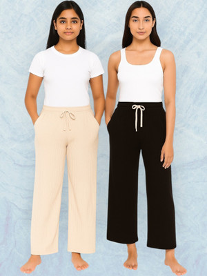 LaxmiEmpiree Comfort Fit Women Black, Pink Trousers