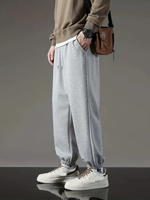 Dockstreet Loose Fit Men Grey Trousers