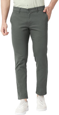 BASICS Slim Fit Men Grey Trousers