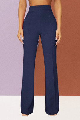 AKOTTY Comfort Fit, Regular Fit Women Dark Blue Trousers