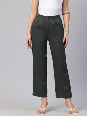 Popnetic Regular Fit Women Grey Trousers