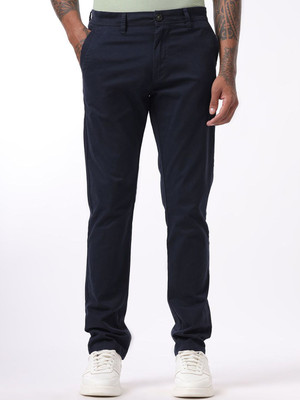 WROGN Slim Fit Men Blue Trousers