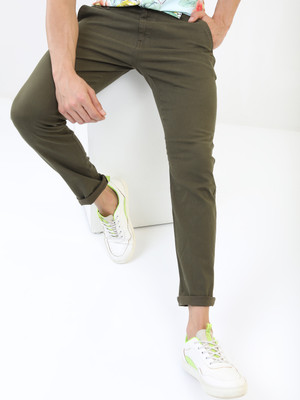 HIGHLANDER Slim Fit Men Green Trousers