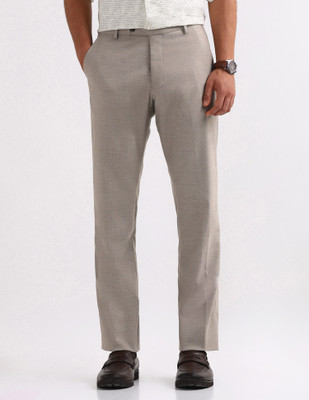 ARROW Regular Fit Men Brown Trousers