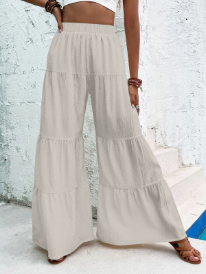 Leriya Fashion Slim Fit Women Beige Trousers