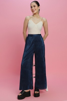 FOREVER 21 Regular Fit Women Dark Blue Trousers