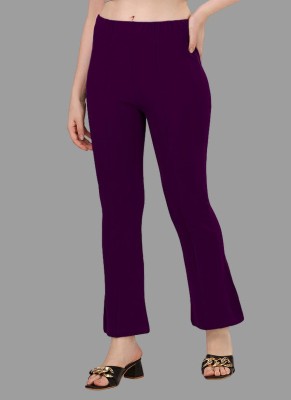 NiloBerry Regular Fit Women Purple Trousers