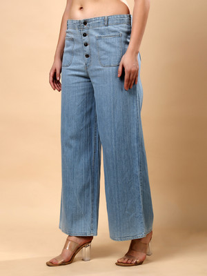 RANGRIWAZ Regular Fit Women Blue Trousers