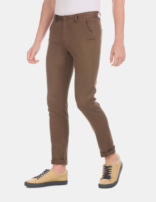 FLYING MACHINE Regular Fit Men Brown Trousers