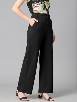 Smartvision Slim Fit Women Black Trousers