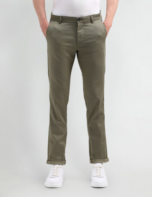 Arrow Sport Slim Fit Men Green Trousers