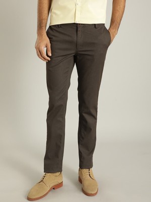 INDIAN TERRAIN Slim Fit Men Brown Trousers