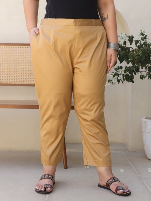 Juniper Regular Fit Women Gold Trousers