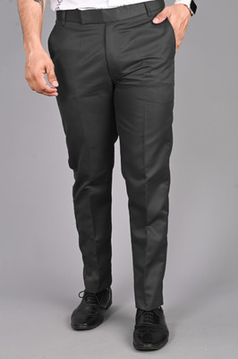 STREETVIBES Regular Fit Men Grey Trousers