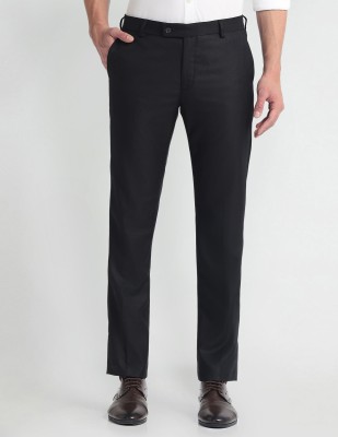 ARROW Tapered Men Black Trousers