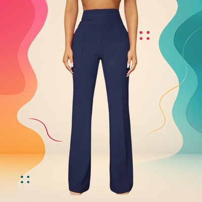 Anitafashion Loose Fit Women Dark Blue Trousers