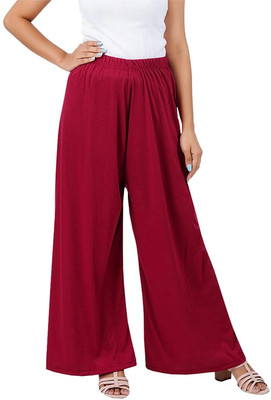 HouseOfCommon Flared Women Maroon Trousers