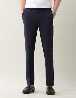 Arrow Newyork Slim Fit Men Blue Trousers