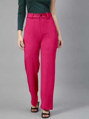 METRONAUT Regular Fit Women Cotton Blend Pink Trousers