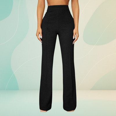 lookskky Loose Fit Women Black Trousers
