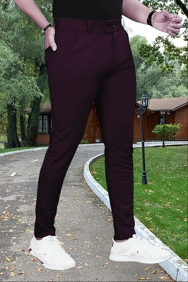 THE PVR CLOTHING Straight Fit Men Purple Trousers