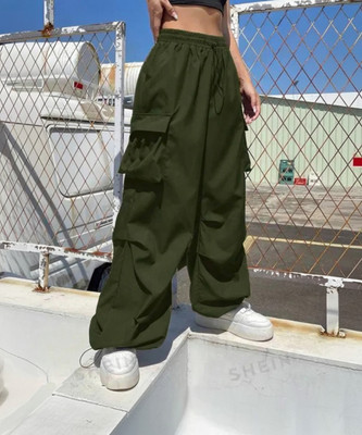 farukhi creation Loose Fit Women Dark Green Trousers