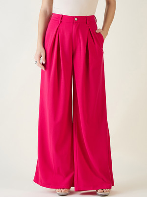 AAYU Regular Fit Women Pink Trousers