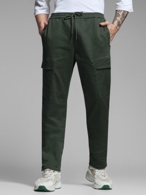 JACK & JONES Regular Fit Men Green Trousers