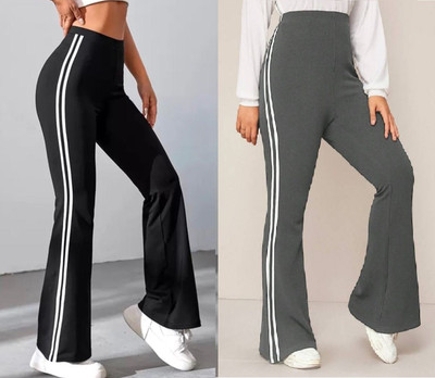 MASTERY Regular Fit Women Black, Grey Trousers
