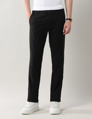 Arrow Sport Slim Fit Men Black Trousers