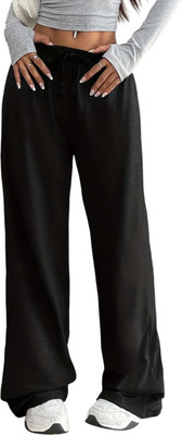Dockstreet Loose Fit Women Black Trousers