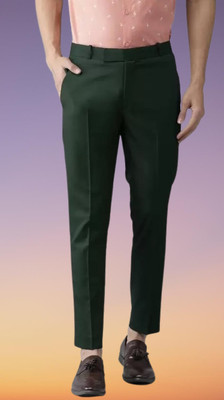 Kurus Slim Fit Men Green Trousers