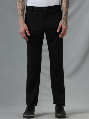 WROGN Regular Fit Men Black Trousers