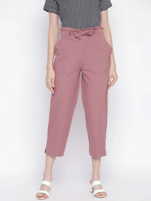 VYMO Regular Fit Women Orange Trousers