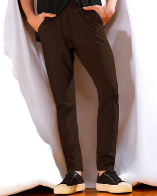 INDICLUB Regular Fit Men Brown Trousers
