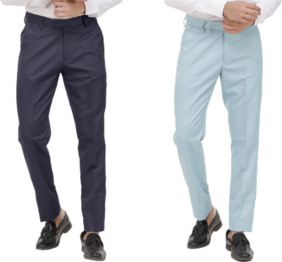 Kavita Fasion Regular Fit Men Grey, Light Blue Trousers