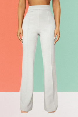 AKOTTY Comfort Fit, Regular Fit Women White Trousers